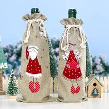 Christmas Wine Bottle Set Fabric Doll Christmas Flannel Champagne Decoration XMAS Festival Ornaments winebottle cover #1015 2024 - buy cheap