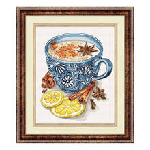 "Lemon Blue and White Bowl" Counted Cross Stitch Kit 14ct 11ct Printed Fabric Embroidery DIY Needlework 2024 - buy cheap