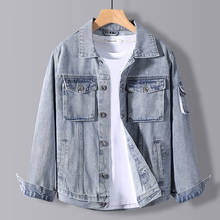 Primavera/outono/inverno nova jaqueta jeans masculina apertado moda melhor impressão jaqueta solta grande tamanho casual jaqueta M-5XL 2024 - compre barato