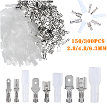 300PCS/150Pairs Male/Female Spade Crimp Terminals Electrical Insulating Sleeve Wire Wrap Connector for 22-16 AWG 0.5mm2-1.5mm2 2024 - buy cheap