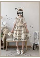 Princess tea party sweet lolita strap dress vintage lace bowknot cute printing victorian dress kawaii girl gothic lolita cos 2024 - buy cheap