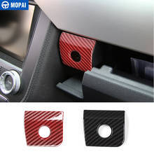 MOPAI-caja de almacenamiento de fibra de carbono para Ford Mustang, accesorios de Interior para interruptor, cubierta decorativa, pegatinas, color rojo, 2015 2024 - compra barato