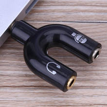 3.5mm Earphone Connector Converter U-shape Stereo Audio Mic & Headphone Splitter Jack Plug Adapter For Mobile Phone Tablet PC 2024 - buy cheap