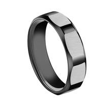 Classic Black Color Stainless Steel Wedding Band Rings For Men Charm Finger Rings Geometric Fashion Jewelry Gift 6mm Width 2024 - buy cheap