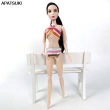 Biquíni colorido para boneca, roupas de praia para barbie e boia de banho, maiô para 1/6, acessórios de bonecas bjd, brinquedo infantil, 1 conjunto 2024 - compre barato