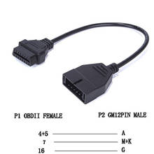 Obdii-adaptador de conector obd 2 para gm 12 pin gm12, cabo de diagnóstico automático de 16 pinos, adaptador de autoscanner para veículos gm 2024 - compre barato