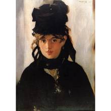 Pintura al óleo retrato Berthe Morisot con un ramo de violetas Edouard Manet pinturas mujer arte pintado a mano de alta calidad 2024 - compra barato