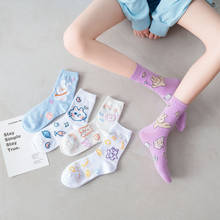 Calcetines blancos de primavera y verano para mujer, medias Kawaii de conejo de dibujos animados, de algodón, púrpura, japonés 2024 - compra barato