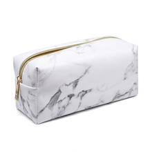 Small Zipper Pouch Toiletry Case Storage For Makeup Marble Print Waterproof Cosmetic Bag Women Travel Make Up Organizer Bag 2024 - buy cheap