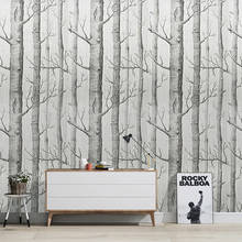 Papel tapiz de foto Mural personalizado, decoración del hogar, blanco y negro, pintado a mano, árbol, bosque, dormitorio, sala de estar, sofá, TV, Fondo de papel de pared 2024 - compra barato
