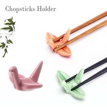 1Pcs Cute Ceramic Chopsticks Holders Ceramic Fawn Paper Cranes Shaped Miniatures Spoon Fork Holder Stand Chopsticks Rest 2024 - buy cheap