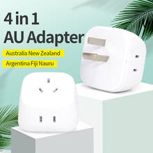 Adaptador de enchufe eléctrico AU 4 en 1, convertidor de enchufe de viaje de Australia, cargador de CA de 10A y 250V 2024 - compra barato