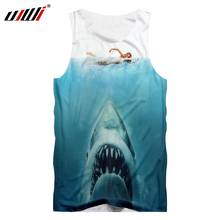 UJWI  3D Tank Top Man Fashion Bodybuilding Tank Tops Print Marine shark Funny Plus Size Attire For Men Summer Sleeveless Shirt 2024 - buy cheap