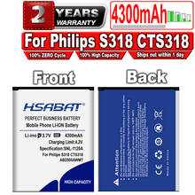 Hsabat 4300mah ab2500awmt bateria para philips s318 cts318 2024 - compre barato