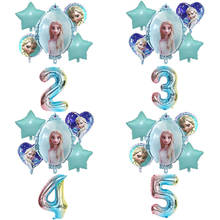 Globos de helio de princesa Elsa de Frozen de Disney, decoraciones para fiesta de cumpleaños, número de 32 pulgadas, juguetes para niños y niñas 2024 - compra barato