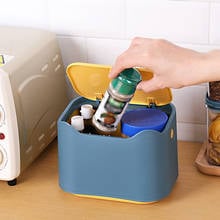 Multifunctional Small Trash Can With Lid Creative Push-Type Storage Bucket Wet Tissue Paper Box Desktop Sundries Storage Box 2024 - buy cheap