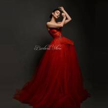 Trendy Strapless Tulle A-line Long Women Dresses To Event Birthday Party Flounce Puffy Female Outfit Fashion Women Gowns 2024 - buy cheap