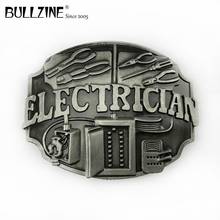 The Bullzine Electrician belt buckle with pewter finish FP-02393 suitable for 4cm width belt 2024 - buy cheap