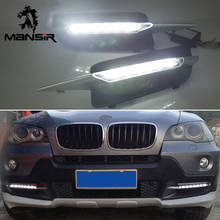 12V LED Daytime Running Light Daylight Car DRL For BMW X5 E70 2007 - 2010 Auto Yellow Turn Signal Function auto parts headlamp 2024 - buy cheap