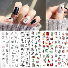 Абстрактные женские наклейки для ногтей, водные черные листья, слайдеры, бумажные украшения для ногтевого дизайна, наклейки для гель-лака, маникюрная фольга 2024 - купить недорого