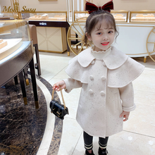 Baby Girls Wool Jacket Sequins Cloak Winter Spring Autumn Warm Infant Toddle Princess Trench Coat Baby Outwear Clothes 1-8Y 2024 - buy cheap
