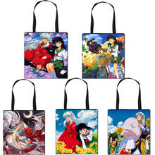 New arrival Custom Inuyasha Style Fashion Anime Foldable Canvas Shopping Bag Casual Shoulder Bags Women Handbag unisex New 2024 - buy cheap