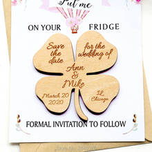 Personalized Lucky Clover  save the date magnet, Wooden Saved the Date, Wedding birthday baby bridal shower party favors gifts 2024 - buy cheap