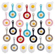 Julie Wang 7 шт эмалированные амулеты смешанные жареное яйцо и подвески-сковородки ювелирный браслет из сплава аксессуары для изготовления 2024 - купить недорого