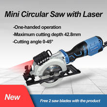 115mm Electric Mini Circular Saw with Laser Multi-function Saw Electric Cutting Machine Power Tool 45 Degree Cutting 2024 - buy cheap