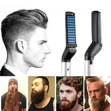 Pente de ferro alisador de cabelo, modelador rápido, masculino, em cerâmica, alisa barba 2024 - compre barato