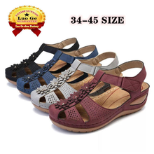 Woman 2021 Summer Vintage Wedge Sandals Buckle Casual Sewing Women Shoes Female Ladies Platform Retro Sandalias Plus Size 34-45 2024 - buy cheap