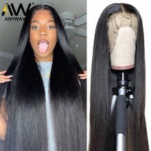 Малайзийские прямые волосы 28, 30, 32 дюйма, безклеевые передние человеческие волосы на сетке, парики для черных женщин 13x4, предварительно выщипанные передние 250% 2024 - купить недорого