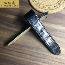 XIANERSHANG-correa de SANTOS-DE personalizada para reloj, banda de piel de cocodrilo de 20MM y 23MM, hecha a mano, 1:1 2024 - compra barato