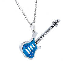 316L Stainless Steel Guitar Necklaces Punk Rock Necklace Pendant Chains Gift Accessories Music Jewelry Instruments Choker 2024 - buy cheap