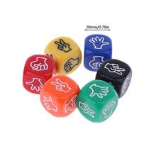 6 pçs/set Engraçado Drinking Game Dice Rock Paper Scissors Dedo-adivinhando Jogo Brinquedos Jogo 6-Lado 20mm 2024 - compre barato