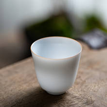 Тонкая чайная чашка гунг-фу, керамическая белая чашка, керамическая чайная чашка, мастер-чашка, чайный набор, маленькая чайная чашка, керамические чайные чашки 2024 - купить недорого