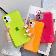 Funda de teléfono fluorescente de neón, carcasa transparente a prueba de golpes para iPhone 13, 12, 11 Pro Max, XS Max, XR, X, 7, 8 Plus 2024 - compra barato