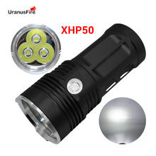 XHP50 светодиодный светильник фонарь Водонепроницаемый IPX4 ультра яркий 3 режима использует 4 18650 перезаряжаемые батареи Тактический светильник для кемпинга 2024 - купить недорого