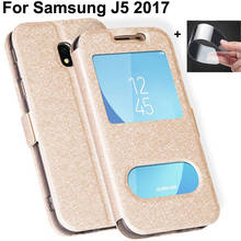 Flip Cases For Samsung galaxy J5 2017 case J530 shell open window leather case For Samsung J5 pro back cover J5pro J530F 2024 - buy cheap