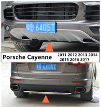 Placa protectora de parachoques para Porsche Cayenne 2011-2017, panel frontal y trasero, accesorios de acero inoxidable de alta calidad para automóviles 2024 - compra barato