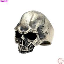 BOCAI 2020 News Fashion SKULL Rings Silver S925 Sterling Silver Handmade Punk Index Finger Thai Silver Jewelry Rings For Men 2024 - buy cheap