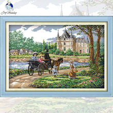 Joy Sunday Suburban Scenery Cross Stitch Pattern DIY Kits Needlework Embroidery Set Chinese Cross Stitch for Home Decor 2024 - buy cheap