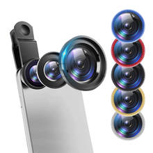 Объективы newteneight для камеры телефона на прищепке в чехле, рыбий глаз, широкоугольный, макросъёмка 3 шт. 2024 - купить недорого