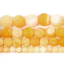 4-12mm Natural Stone Beads Loose Round Frosted Yellow Weathered Stone Beads For Jewelry Making DIY Charm Bracelet Necklace 2024 - buy cheap