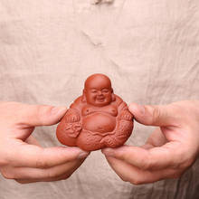 PINNY Purple Clay Laughing Buddha Handmade Sculpture Zisha Maitreya Tea Pet Decoration Home Decoration Accessories Monk Figurine 2024 - buy cheap