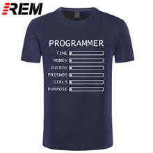 Computer Programmer Time Money Geek Nerd Funny T Shirt Men Short Sleeve Cotton Casual T-shirts 2024 - buy cheap