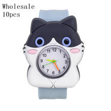 Dropshipping Wholesale 10pcs Cartoon Cat Kids Watch Kitty Girl Boy Sports Quartz Kids Watch Birthday Christmas Party Gift Clock 2024 - buy cheap