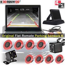 Koorinwoo-Kit de Sensor de aparcamiento para coche, con 8 sensores, pantalla plegable 4,3, Monitor de Radar, cámara frontal, accesorios de sistema de alerta de seguridad 2024 - compra barato