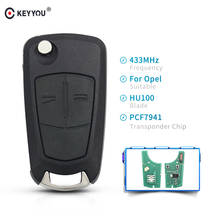 KEYYOU Flip 2 Buttons Remote 433MHz Car Key Fob For Opel Vauxhal Astra H 2004 2005 2006 2007 2008 Zafira B With PCF7941 Chip 2024 - buy cheap