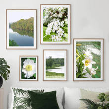 Nature Scenery Mountain River Lake Flower Wall Art Canvas Painting Nordic Posters And Prints Wall Pictures For Living Room Decor 2024 - buy cheap